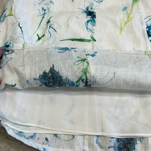 Ann Taylor | 100% Linen Floral Pencil Skirt |‎ White & Blue | Petite Size 4 (4P) - Picture 7 of 10
